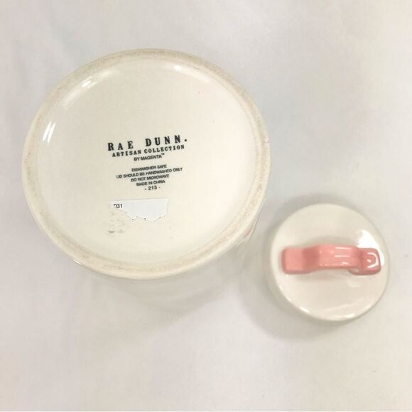 Rae Dunn Bunny Love White Tan Bunny Ears 10” Tall Ceramic Canister Jar - Picture 13 of 14